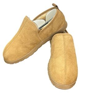 Thom McAn Mens Shearling Leather Slippers Size 9 Heavy Duty Flexible Outsole New